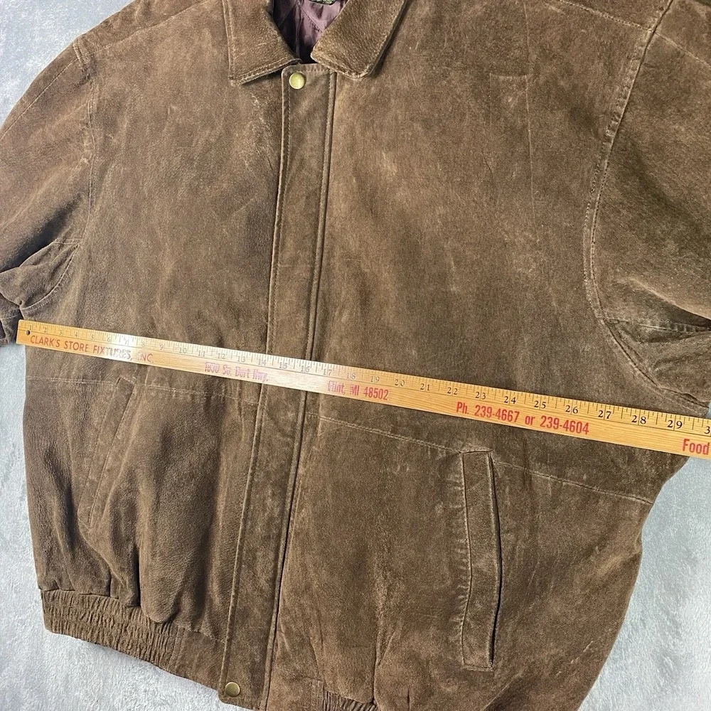Vintage Cambridge Classics Jacket Mens Size XXL Brown Suede Leather Bomber 90s